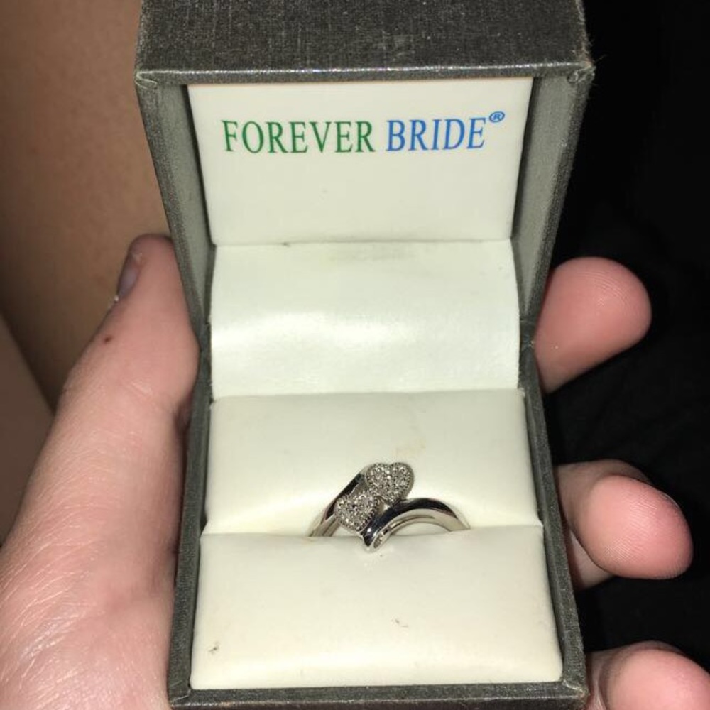 Sterling Silver Diamond Accented Heart Ring